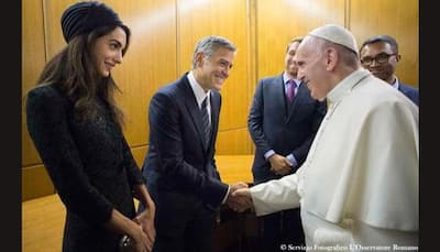 Pope Francis honours George Clooney, Richard Gere, Salma Hayek