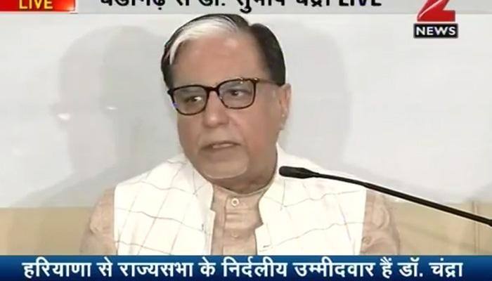 Dr Subhash Chandra confident of victory in Rajya Sabha polls from Haryana