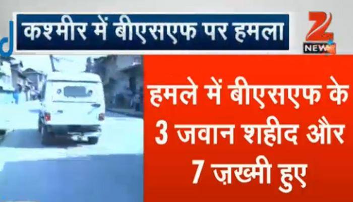 BSF convoy attacked in J&amp;K, 3 jawans martyred, 7 hurt; Hizbul claims responsibility​, CM Mufti hits out at Pak