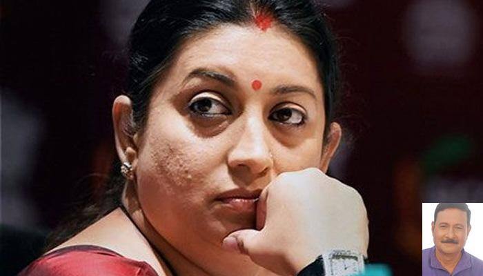Smriti Irani unhappy over being addressed as 'Dear` by Bihar minister Ashok Choudhary on Twitter