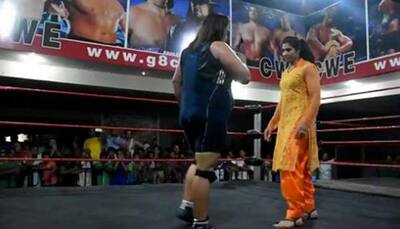 VIDEO: Salwar-kameez-clad Punjabi woman takes down pro wrestler with epic move