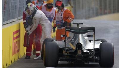 European Grand Prix: Nico Rosberg on pole in Baku as Lewis Hamilton crashes