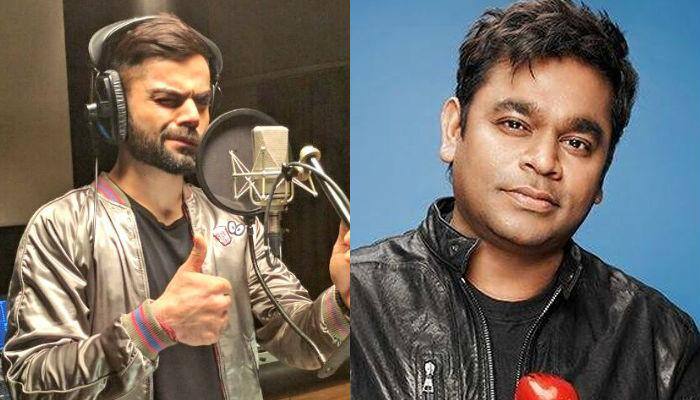 Throwback pic! Virat Kohli showcases rockstar avatar, raps in AR Rahman&#039;s Chennai studio