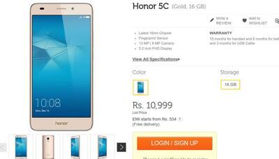 Now, Huawei Honor 5C available in open sale on Flipkart