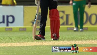 WATCH: BIZARRE! Lendl Simmons bats with only one pad in CPL, scores 60-ball 50