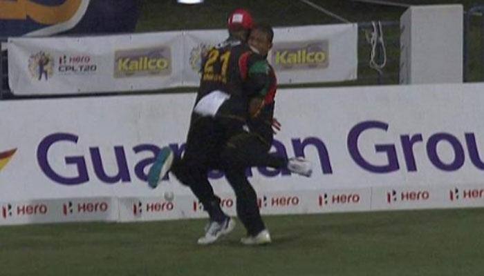 VIDEO: NASTY! Ambulance called after shocking head clash between fielders in CPL