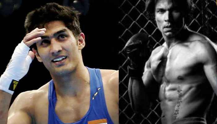 The champ is here! On-screen boxer Randeep Hooda cheers Vijender Singh as he defeats Kerry Hope—View pics