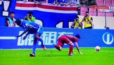 Horrific! Former Chelsea striker Demba Ba broke his leg while playing in China – VIDEO