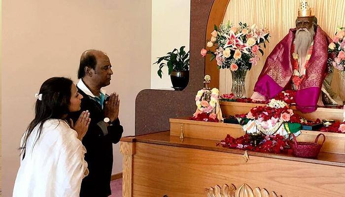 Rajinikanth&#039;s daughter releases pics of star praying at US shrine