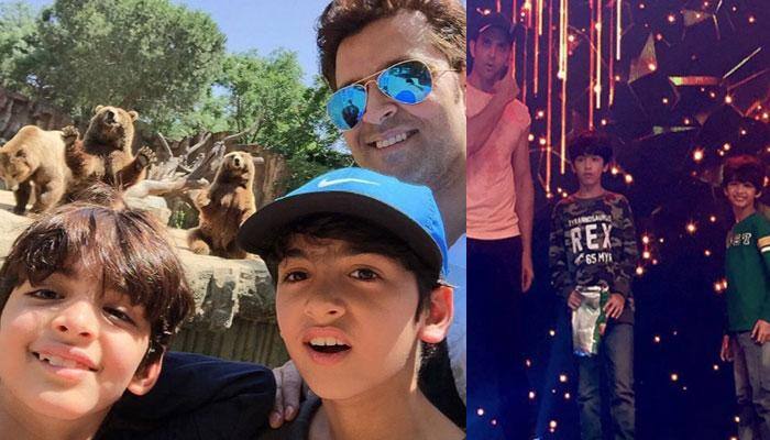 Hrithik Roshan&#039;s kids Hrehaan and Hridhaan emulate daddy dearest and we are loving it! See pic