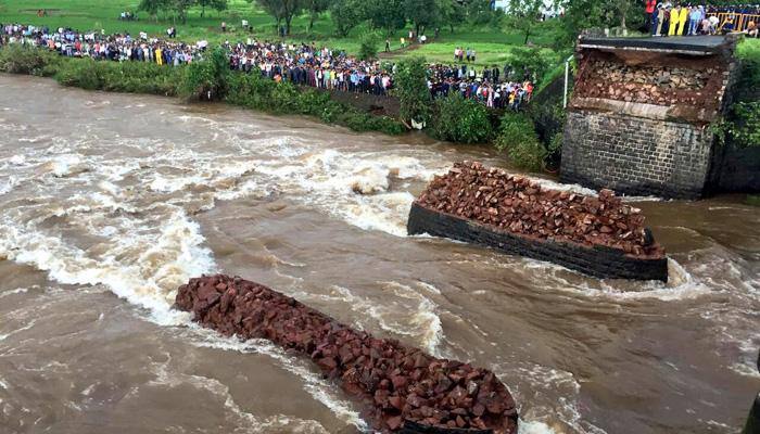 Bridge on Mumbai-Goa Highway caves in amid rain, 22 missing; CM Fadnavis orders probe