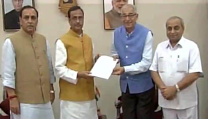 Gujarat CM-designate Vijay Rupani meets Governor to stake claim to form govt