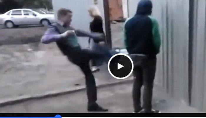 Watch Shocking Video: Man urinates in public and all hell breaks loose