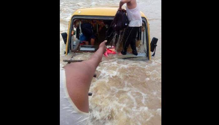 Bus plunges into river in Rajasthan's Bhilwara, 40 students rescued - See pics