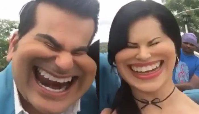 Sunny Leone, Arbaaz Khan can’t stop laughing – WATCH funny video