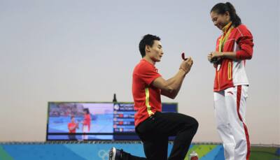 WATCH: Romance at Rio Olympics! Chinese diver accepts marriage proposal on podium