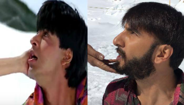 Watch: Ranveer Singh recreates Shah Rukh Khan&#039;s iconic &#039;Tu Mere Samne&#039; moment in Switzerland!