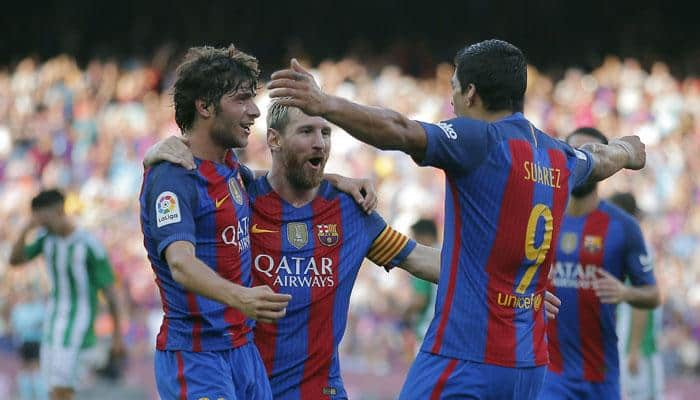 Barcelona thrash Real Betis 6-2 in La Liga opener; Lionel Messi hit twice, Luis Suarez scored hat-trick