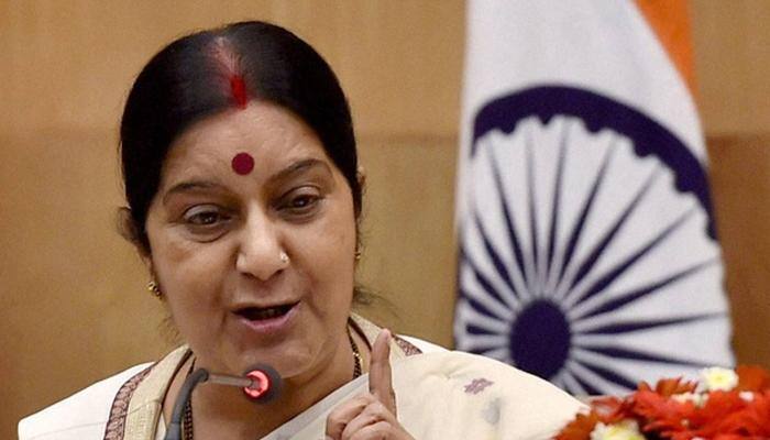 Sushma Swaraj in Myanmar; to hold talks with Suu Kyi