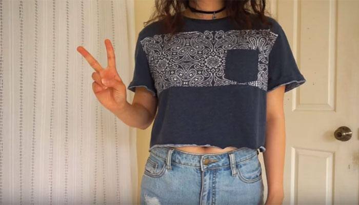 Revamp your old Tees into a crop top! Watch how