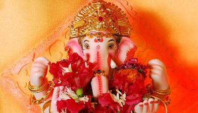 This Ganesha idol is made of natural stone shaped like an elephant