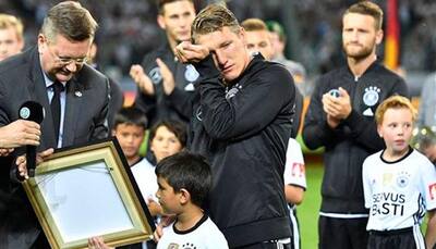 Bastian Schweinsteiger: Captain bows out in Germany`s 2-0 win over Finland in friendly match