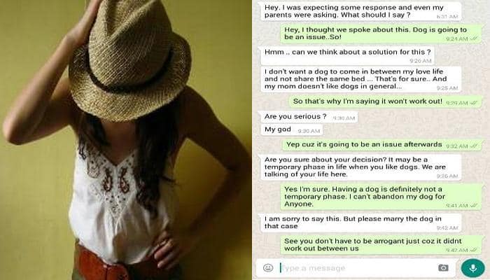 GOING VIRAL! This Bengaluru girl rejected a prospective groom as he had problem with her dog - READ their WhatsApp chat