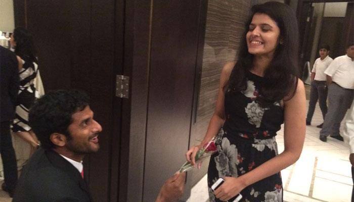 WATCH: Saketh Myneni&#039;s surprise proposal to girlfriend during Davis Cup dinner