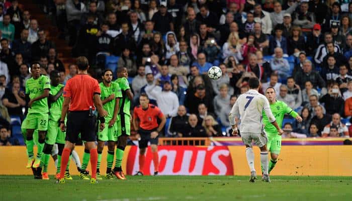 WATCH Cristiano Ronaldo&#039;s free-kick goal and highlights as Real Madrid secured a late win over Sporting