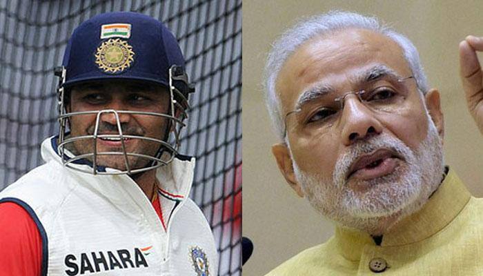 Help us fly high: Here&#039;s how Virender Sehwag wished PM Narendra Modi a very happy birthday