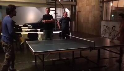 Shah Rukh Khan indulges in a Table Tennis match on sets of 'The Ring'! Check out how he performed