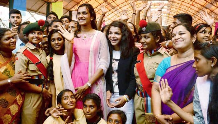 Rio Olympics medallist PV Sindhu, Sakshi Sakshi get rousing reception in Kerala
