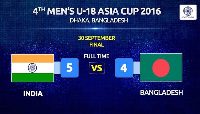 India beat Bangladesh 5-4 to win U-18 Asia Cup hockey tournament