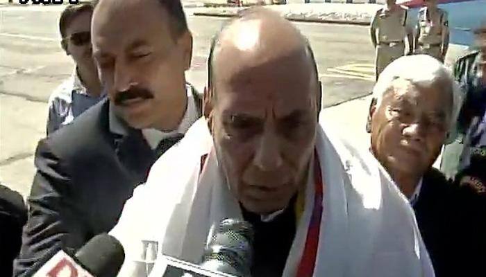 Home Minister Rajnath Singh reaches Leh amid Indo-Pak tension along LoC