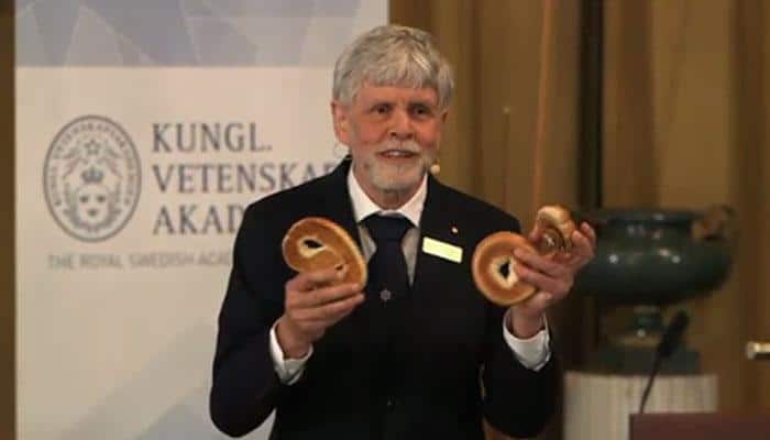 Watch: Nobel committee member for physics explains &#039;topology&#039; using cinnamon bun, bagel and pretzel!