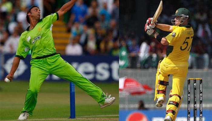 Australia's Brad Haddin goes behind the stumps to hit Shoaib Akhatar's ball – WATCH