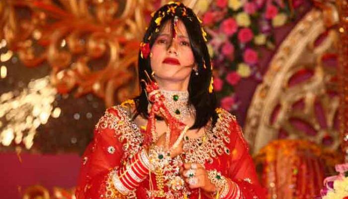 Radhe Maa in trouble again, this time for offering prayers wearing shoes at Har-ki-Pauri ghat in Haridwar