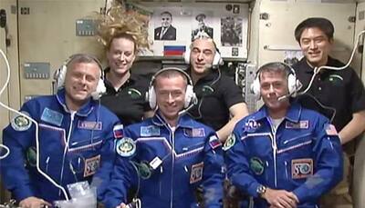 ISS astronauts welcome three new crew members at space station!