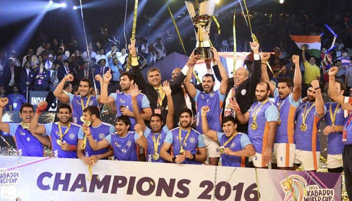 India made history by lifting Kabaddi World Cup title for 3rd successive time, beat Iran 38-29 in Ahmedabad final