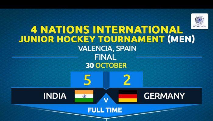 India thrash Germany 5-2 to in men's 4 Nations International Junior Hockey final