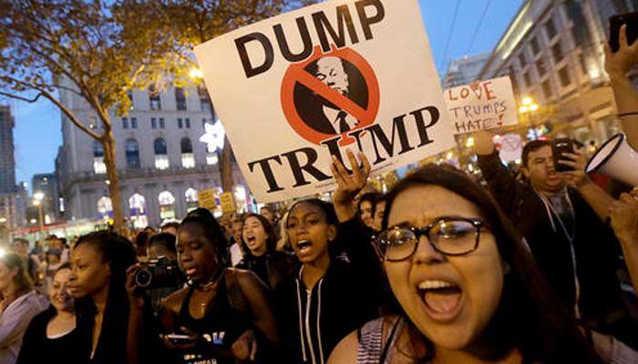 Thousands take to streets of US cities to protest Donald Trump victory