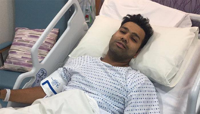 Lying in a hospital bed, recuperating Rohit Sharma says 'can't wait to be back'