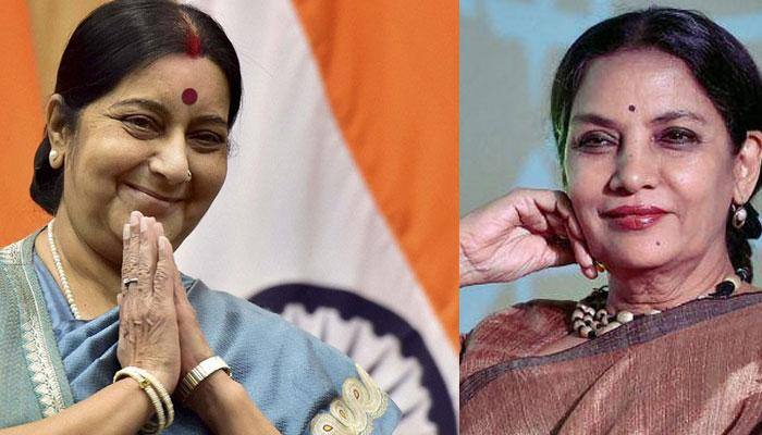 Shabana Azmi wishes 'early recovery' to Sushma Swaraj