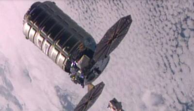 Orbital ATK's Cygnus cargo spacecraft departs from Space Station