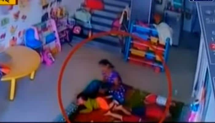 Navi Mumbai: ‪‪Day care maid beats, kicks 10-month-old baby in Kharghar - shocking CCTV footage goes viral