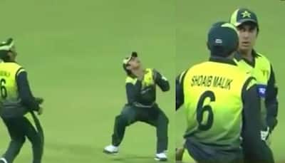 Funniest drop catch in history of cricket, Saeed Ajmal and Shoaib Malik embarrassed - Video