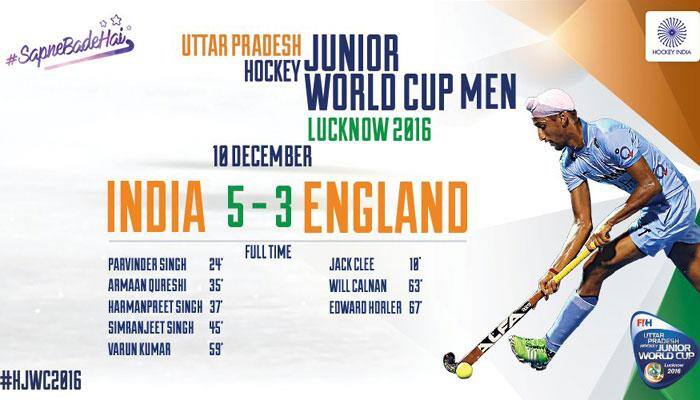 Junior Hockey World Cup: Rampant India continue winning run, beat England 5-3