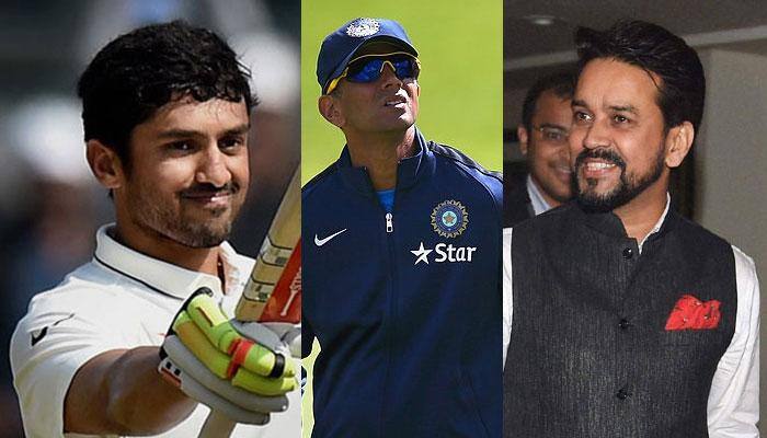 Karun Nair's triple ton: Anurag Thakur lauds Rahul Dravid's efforts of grooming youngsters at Under 19 level