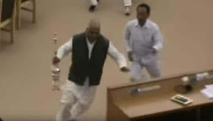 Embarrassment for Mamata, TMC MLA runs away with Tripura Speaker’s mace, stalls House - WATCH