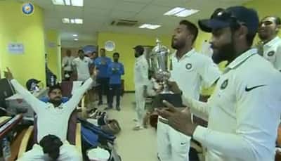 WATCH: Team India celebrating comprehensive 4-0 series win against England inside dressing room